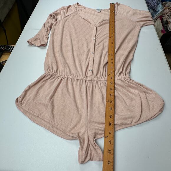 Eberjey Pajamas Womens Medium Pink Romper One Piece Teddy Loungewear Comfort PJs - Picture 9 of 11